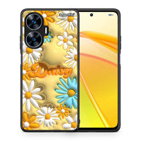 Thumbnail for Θήκη Realme C55 Dual Bubble Daisies από τη Smartfits με σχέδιο στο πίσω μέρος και μαύρο περίβλημα | Realme C55 Dual Bubble Daisies Case with Colorful Back and Black Bezels