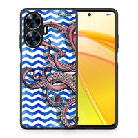 Thumbnail for Θήκη Realme C55 Dual Chevron Devilfish από τη Smartfits με σχέδιο στο πίσω μέρος και μαύρο περίβλημα | Realme C55 Dual Chevron Devilfish Case with Colorful Back and Black Bezels