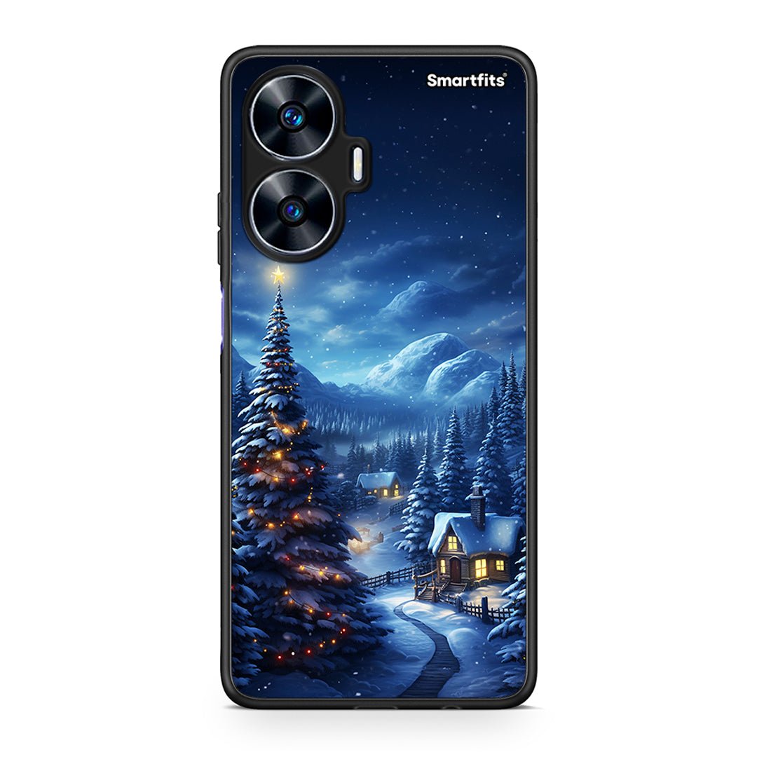 Θήκη Realme C55 Dual Christmas Scenery από τη Smartfits με σχέδιο στο πίσω μέρος και μαύρο περίβλημα | Realme C55 Dual Christmas Scenery Case with Colorful Back and Black Bezels