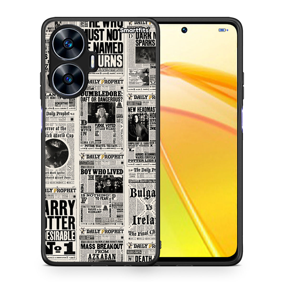 Θήκη Realme C55 Dual Harry Paper από τη Smartfits με σχέδιο στο πίσω μέρος και μαύρο περίβλημα | Realme C55 Dual Harry Paper Case with Colorful Back and Black Bezels