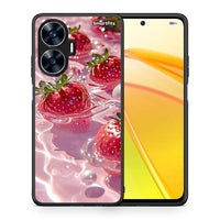 Thumbnail for Θήκη Realme C55 Dual Juicy Strawberries από τη Smartfits με σχέδιο στο πίσω μέρος και μαύρο περίβλημα | Realme C55 Dual Juicy Strawberries Case with Colorful Back and Black Bezels