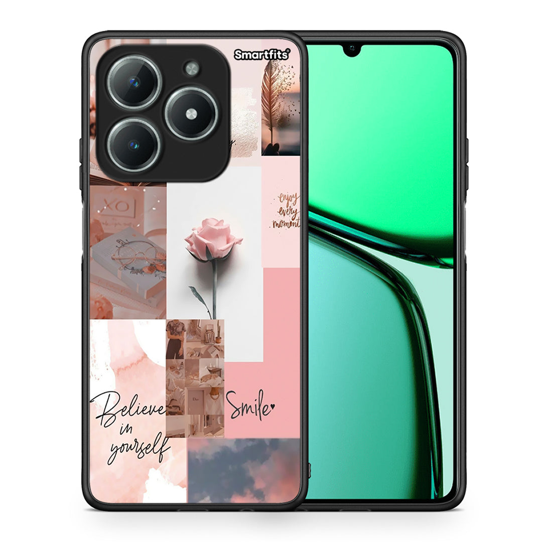 Θήκη Realme C61 Aesthetic Collage από τη Smartfits με σχέδιο στο πίσω μέρος και μαύρο περίβλημα | Realme C61 Aesthetic Collage case with colorful back and black bezels