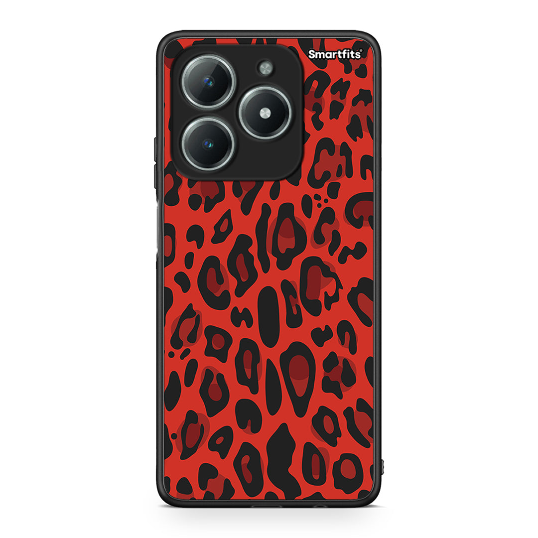 4 - Realme C61 Red Leopard Animal case, cover, bumper