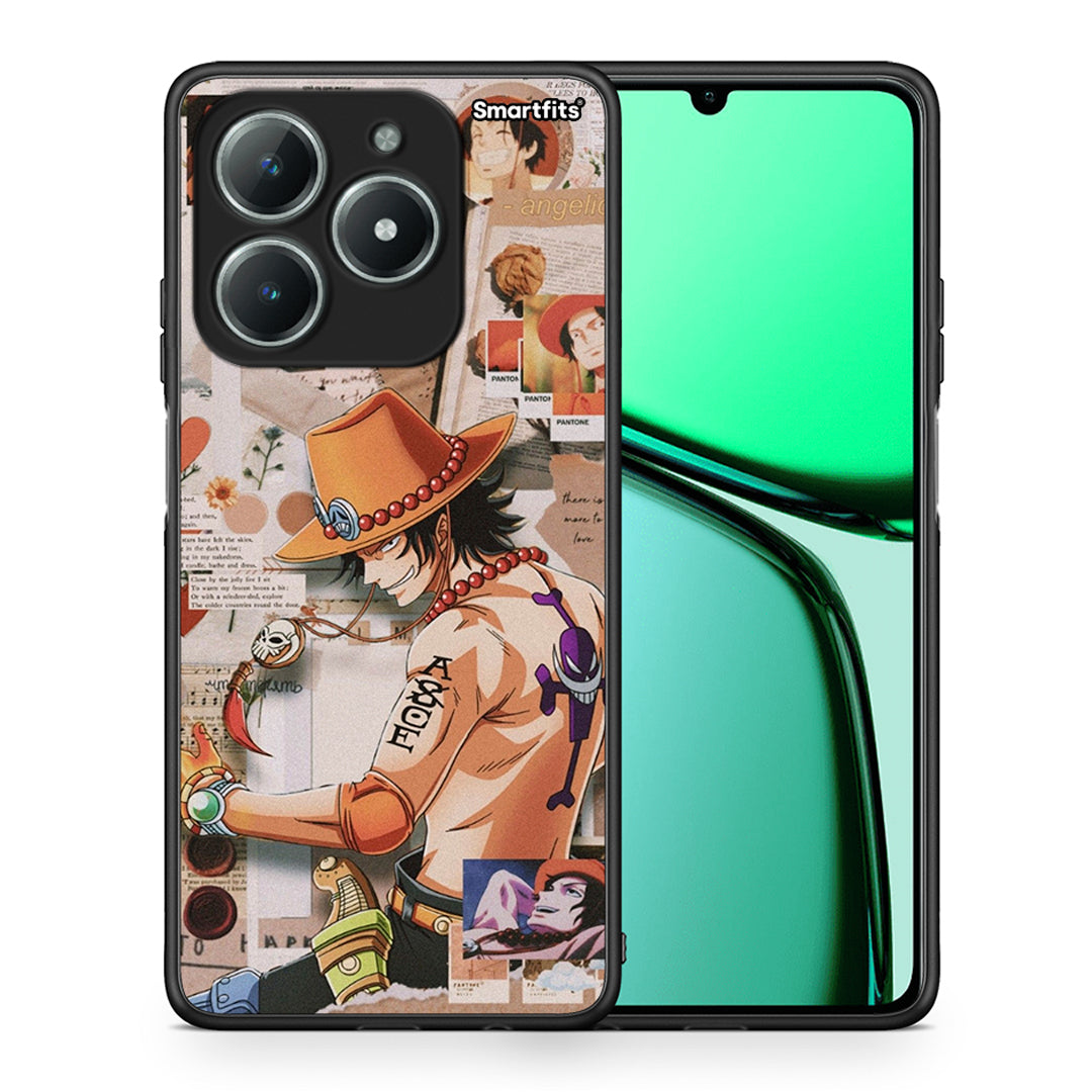 Θήκη Realme C61 Anime Collage από τη Smartfits με σχέδιο στο πίσω μέρος και μαύρο περίβλημα | Realme C61 Anime Collage case with colorful back and black bezels