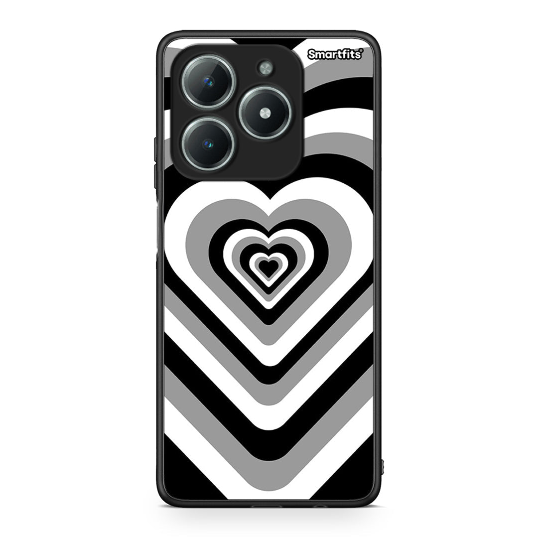 Realme C61 Black Hearts θήκη από τη Smartfits με σχέδιο στο πίσω μέρος και μαύρο περίβλημα | Smartphone case with colorful back and black bezels by Smartfits