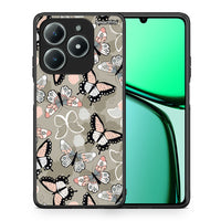 Thumbnail for Θήκη Realme C61 Butterflies Boho από τη Smartfits με σχέδιο στο πίσω μέρος και μαύρο περίβλημα | Realme C61 Butterflies Boho case with colorful back and black bezels