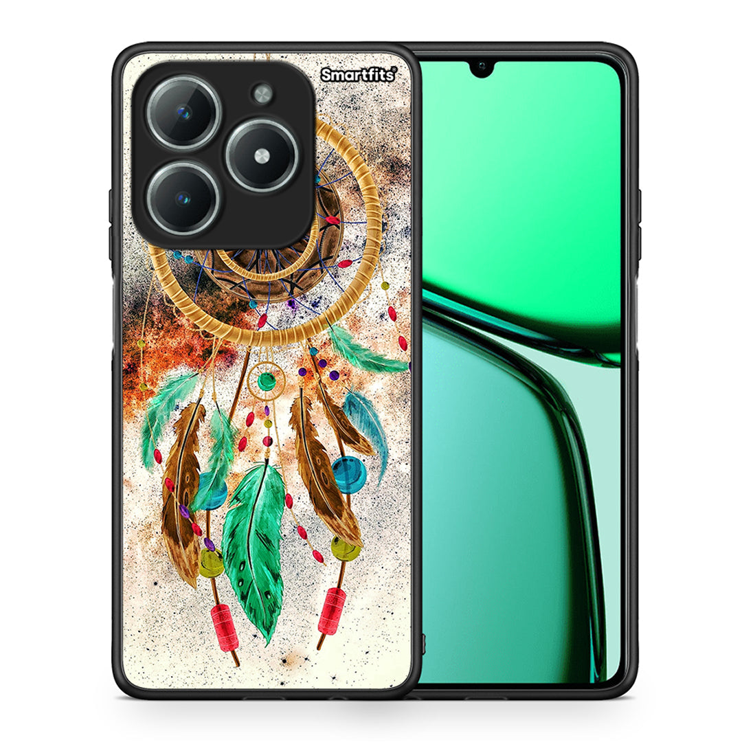 Θήκη Realme C63 4G DreamCatcher Boho από τη Smartfits με σχέδιο στο πίσω μέρος και μαύρο περίβλημα | Realme C63 4G DreamCatcher Boho case with colorful back and black bezels