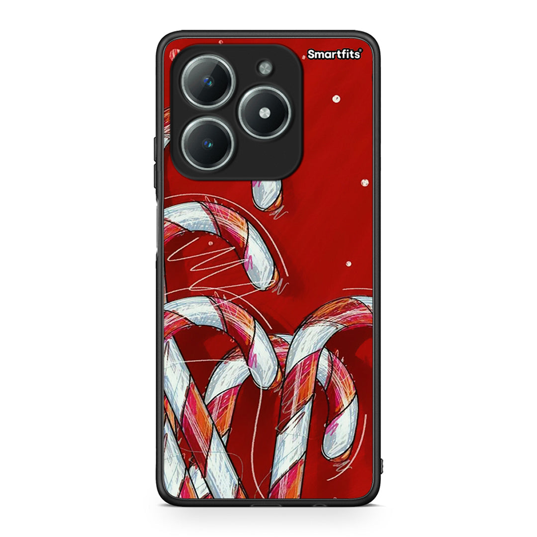 Realme C61 Candy Cane θήκη από τη Smartfits με σχέδιο στο πίσω μέρος και μαύρο περίβλημα | Smartphone case with colorful back and black bezels by Smartfits