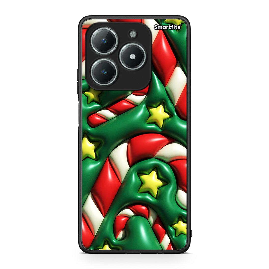 Realme C63 4G Christmas Bubbles θήκη από τη Smartfits με σχέδιο στο πίσω μέρος και μαύρο περίβλημα | Smartphone case with colorful back and black bezels by Smartfits