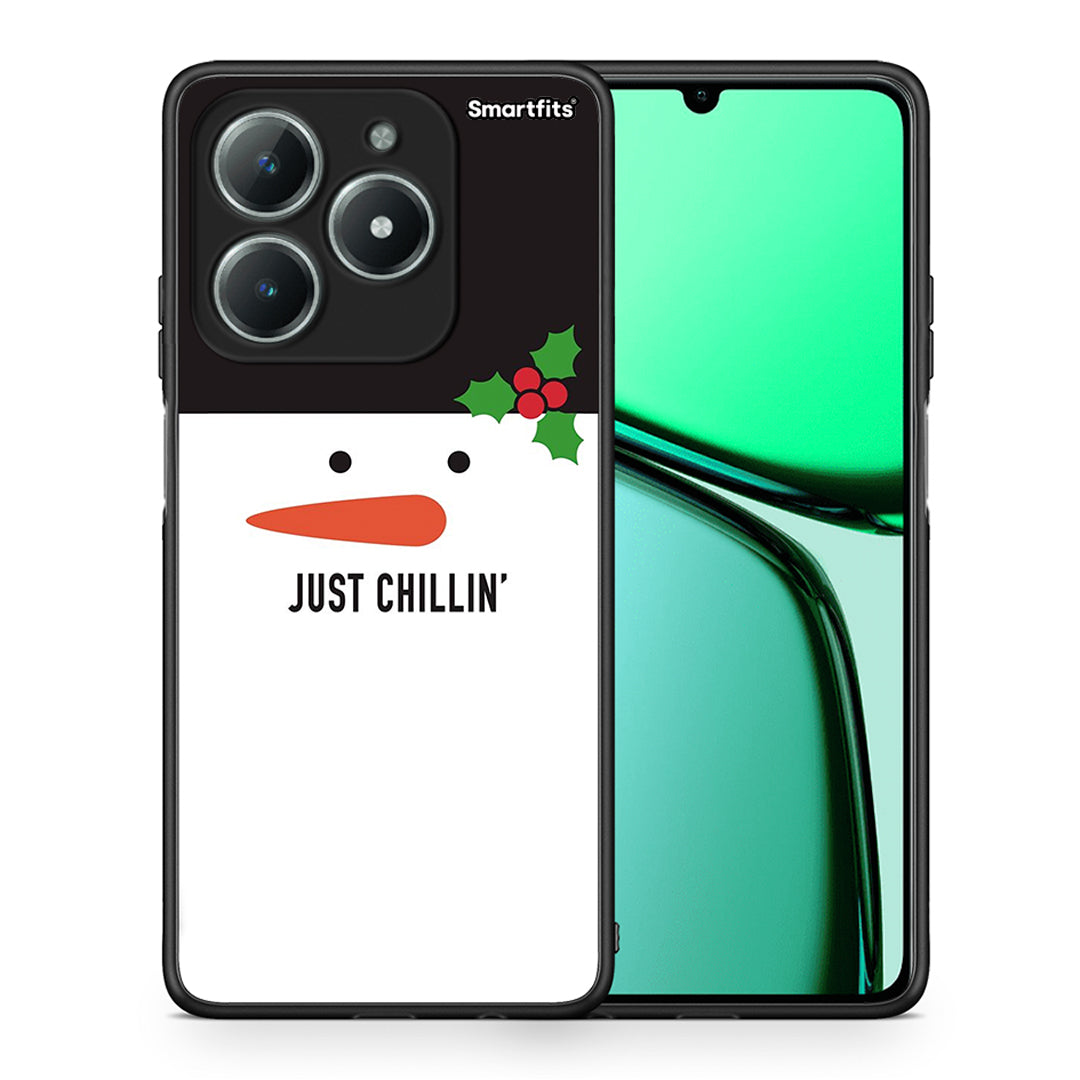 Θήκη Realme C63 4G Christmas Chillin από τη Smartfits με σχέδιο στο πίσω μέρος και μαύρο περίβλημα | Realme C63 4G Christmas Chillin case with colorful back and black bezels