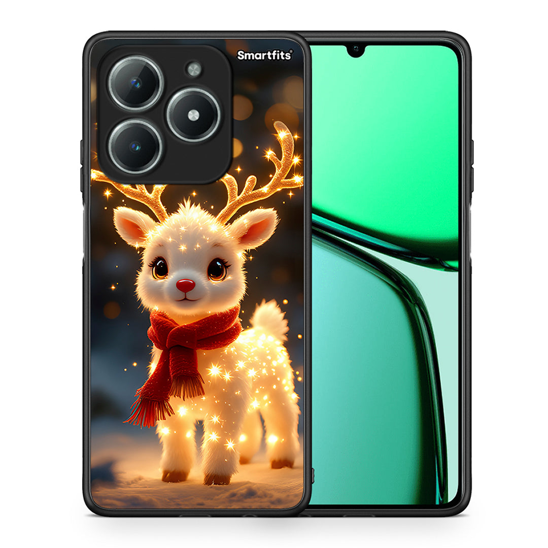 Θήκη Realme C61 Christmas Cutie από τη Smartfits με σχέδιο στο πίσω μέρος και μαύρο περίβλημα | Realme C61 Christmas Cutie case with colorful back and black bezels