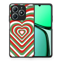 Thumbnail for Θήκη Realme C61 Christmas Hearts από τη Smartfits με σχέδιο στο πίσω μέρος και μαύρο περίβλημα | Realme C61 Christmas Hearts case with colorful back and black bezels