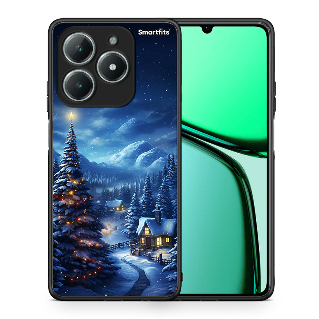 Θήκη Realme C61 Christmas Scenery από τη Smartfits με σχέδιο στο πίσω μέρος και μαύρο περίβλημα | Realme C61 Christmas Scenery case with colorful back and black bezels