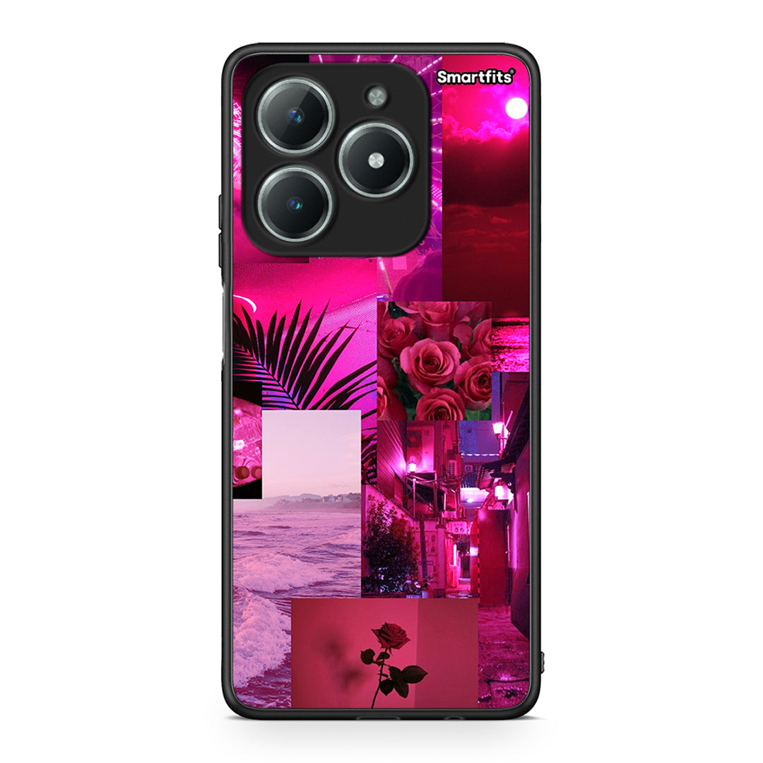 Realme C61 Collage Red Roses Θήκη Αγίου Βαλεντίνου από τη Smartfits με σχέδιο στο πίσω μέρος και μαύρο περίβλημα | Smartphone case with colorful back and black bezels by Smartfits