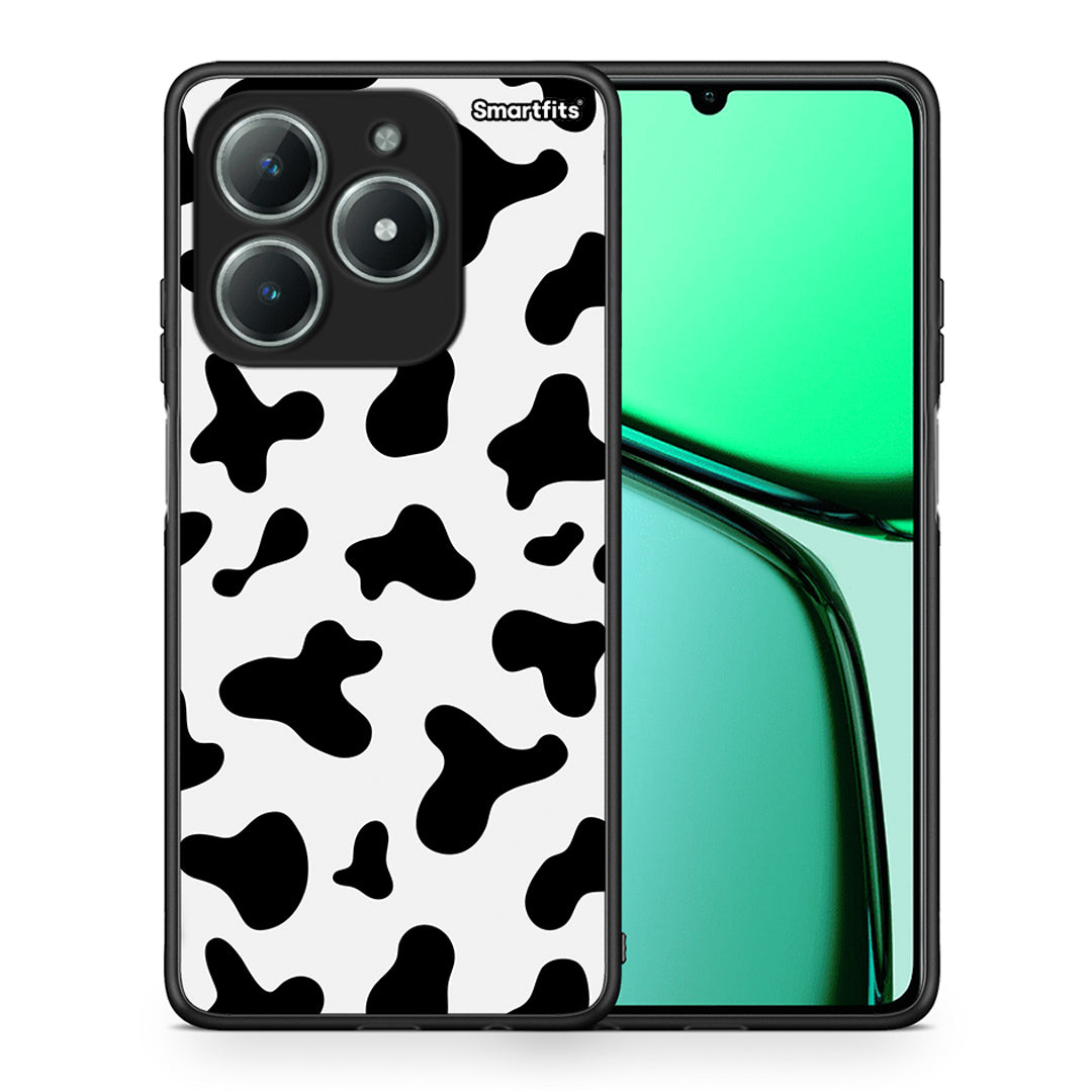 Θήκη Realme C61 Cow Print από τη Smartfits με σχέδιο στο πίσω μέρος και μαύρο περίβλημα | Realme C61 Cow Print case with colorful back and black bezels