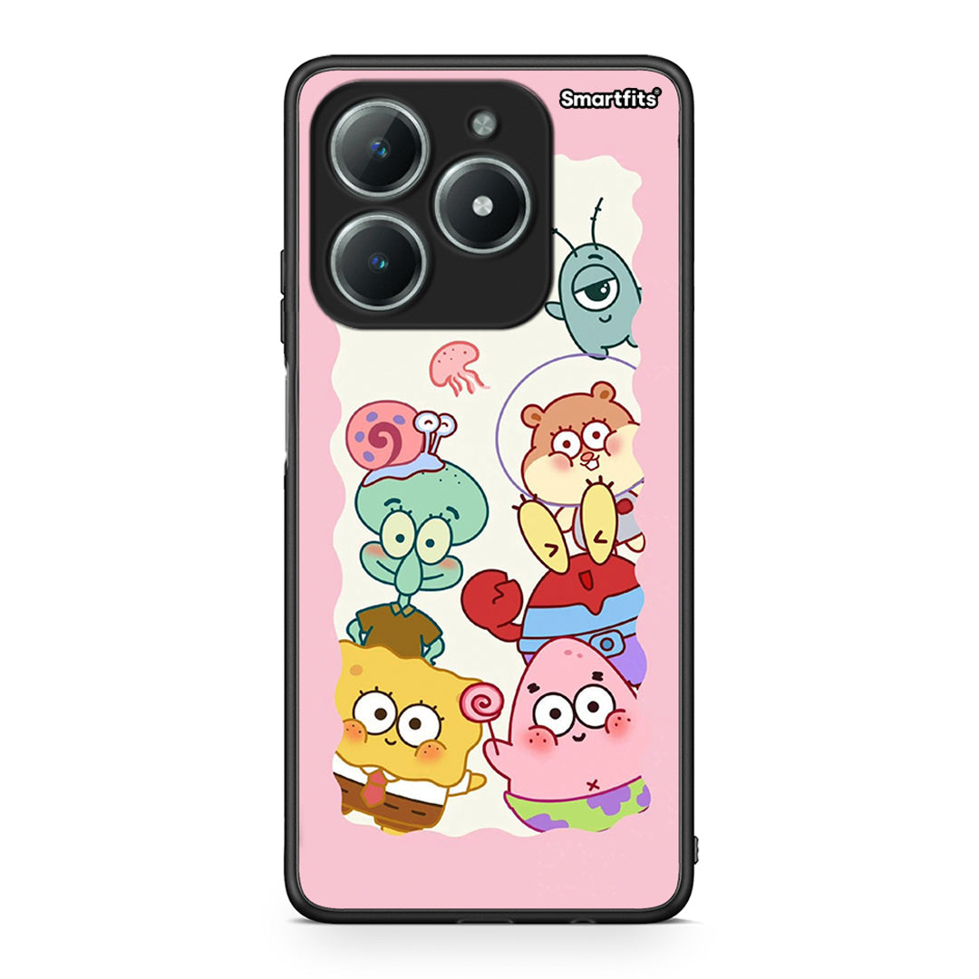 Realme C63 4G Cute Companion θήκη από τη Smartfits με σχέδιο στο πίσω μέρος και μαύρο περίβλημα | Smartphone case with colorful back and black bezels by Smartfits