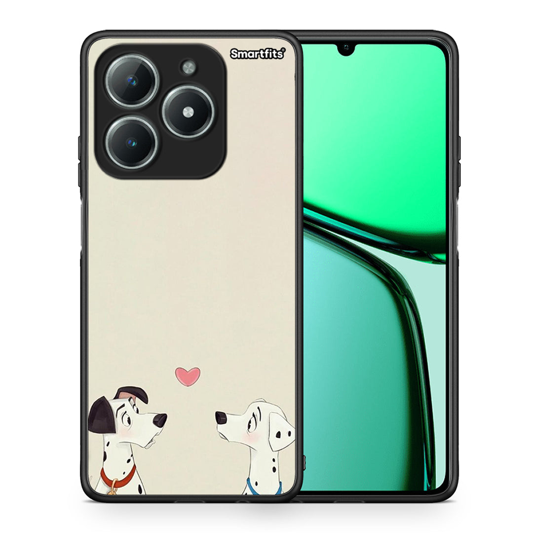 Θήκη Realme C63 4G Dalmatians Love από τη Smartfits με σχέδιο στο πίσω μέρος και μαύρο περίβλημα | Realme C63 4G Dalmatians Love case with colorful back and black bezels