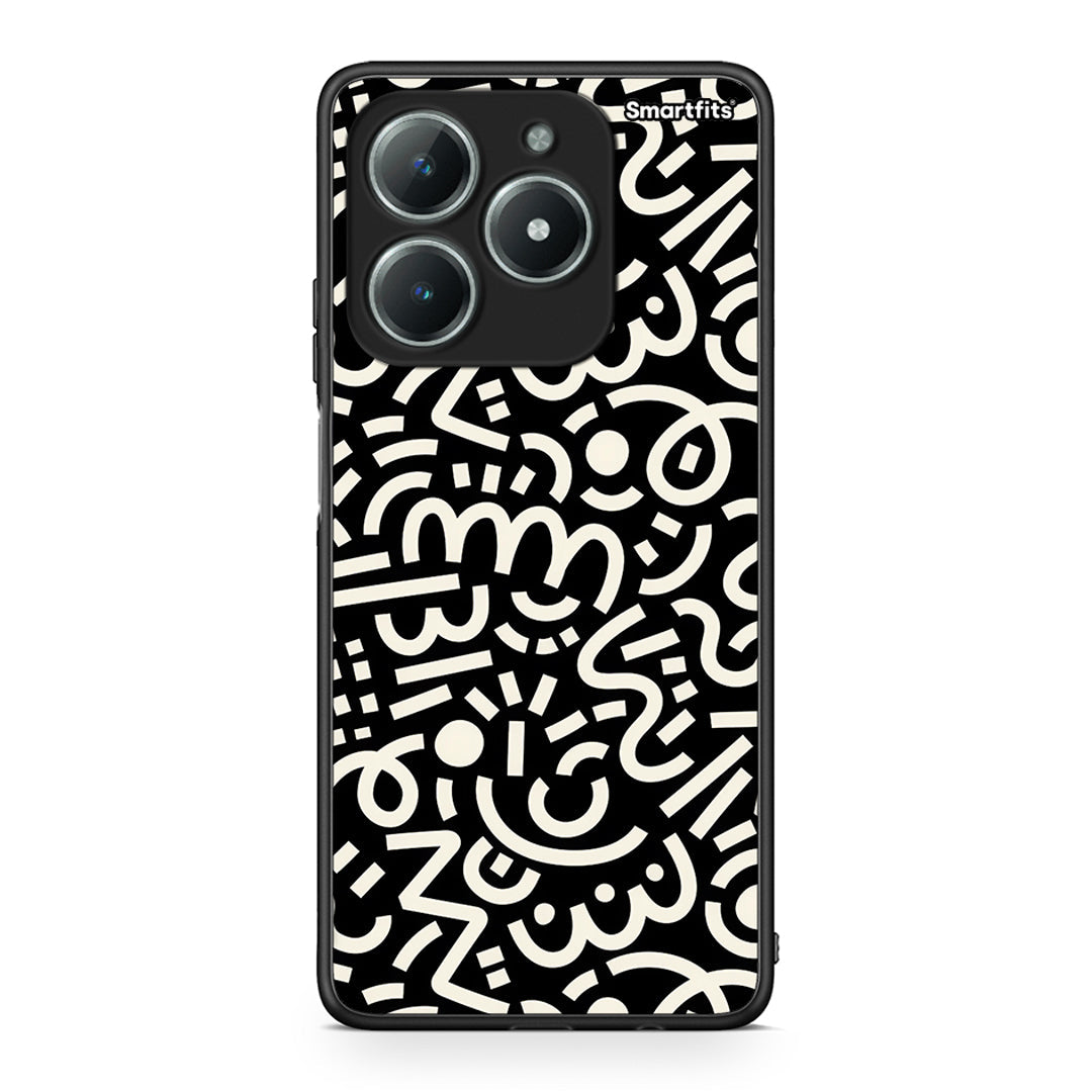 Realme C63 4G Doodle Art Θήκη από τη Smartfits με σχέδιο στο πίσω μέρος και μαύρο περίβλημα | Smartphone case with colorful back and black bezels by Smartfits