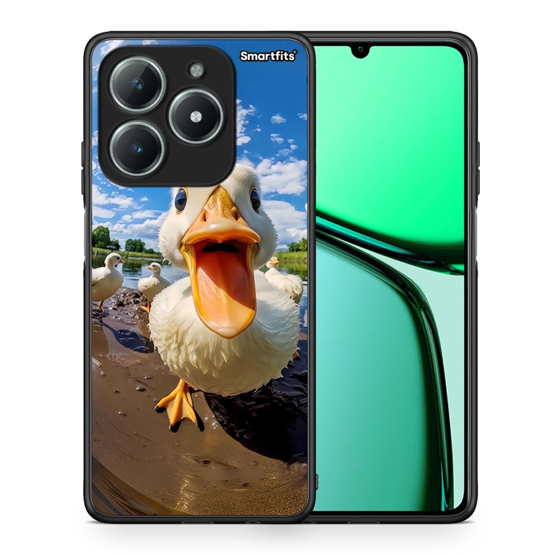 Θήκη Realme C61 Duck Face από τη Smartfits με σχέδιο στο πίσω μέρος και μαύρο περίβλημα | Realme C61 Duck Face case with colorful back and black bezels