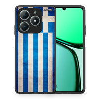 Thumbnail for Θήκη Realme C61 Greek Flag από τη Smartfits με σχέδιο στο πίσω μέρος και μαύρο περίβλημα | Realme C61 Greek Flag case with colorful back and black bezels