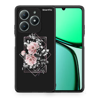 Thumbnail for Θήκη Realme C61 Frame Flower από τη Smartfits με σχέδιο στο πίσω μέρος και μαύρο περίβλημα | Realme C61 Frame Flower case with colorful back and black bezels