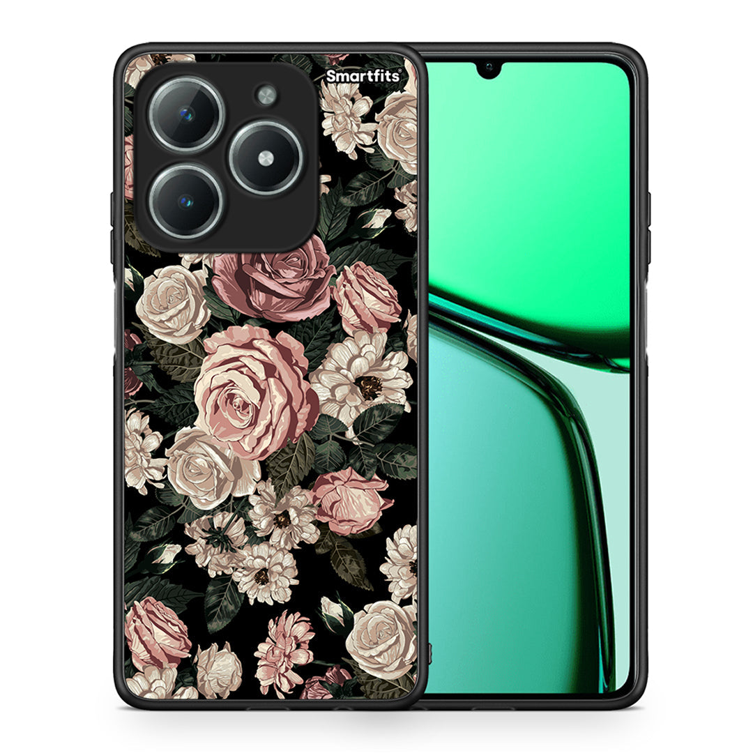 Θήκη Realme C61 Wild Roses Flower από τη Smartfits με σχέδιο στο πίσω μέρος και μαύρο περίβλημα | Realme C61 Wild Roses Flower case with colorful back and black bezels