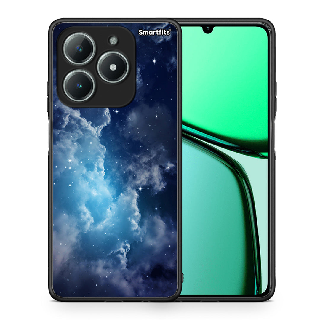 Θήκη Realme C61 Blue Sky Galaxy από τη Smartfits με σχέδιο στο πίσω μέρος και μαύρο περίβλημα | Realme C61 Blue Sky Galaxy case with colorful back and black bezels