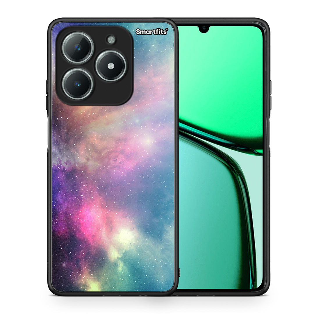 Θήκη Realme C63 4G Rainbow Galaxy από τη Smartfits με σχέδιο στο πίσω μέρος και μαύρο περίβλημα | Realme C63 4G Rainbow Galaxy case with colorful back and black bezels