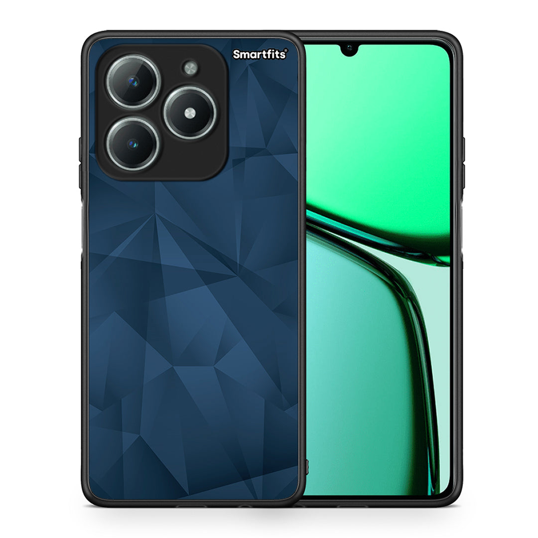 Θήκη Realme C61 Blue Abstract Geometric από τη Smartfits με σχέδιο στο πίσω μέρος και μαύρο περίβλημα | Realme C61 Blue Abstract Geometric case with colorful back and black bezels