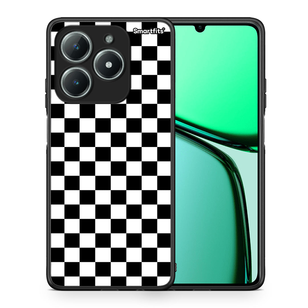 Θήκη Realme C61 Squares Geometric από τη Smartfits με σχέδιο στο πίσω μέρος και μαύρο περίβλημα | Realme C61 Squares Geometric case with colorful back and black bezels