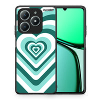 Thumbnail for Θήκη Realme C61 Green Hearts από τη Smartfits με σχέδιο στο πίσω μέρος και μαύρο περίβλημα | Realme C61 Green Hearts case with colorful back and black bezels