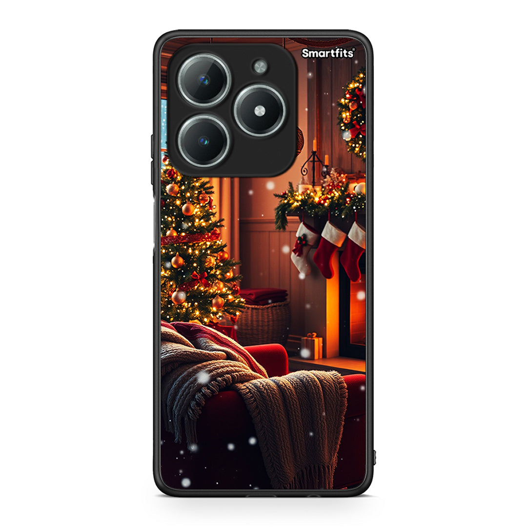 Realme C61 Home For Christmas θήκη από τη Smartfits με σχέδιο στο πίσω μέρος και μαύρο περίβλημα | Smartphone case with colorful back and black bezels by Smartfits