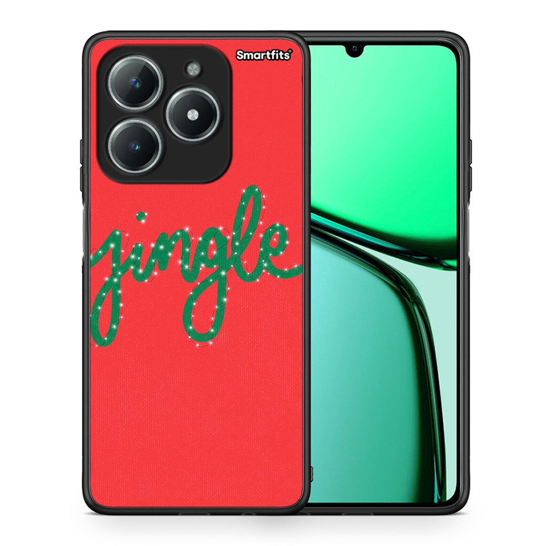 Θήκη Realme C61 Jingle Xmas από τη Smartfits με σχέδιο στο πίσω μέρος και μαύρο περίβλημα | Realme C61 Jingle Xmas case with colorful back and black bezels