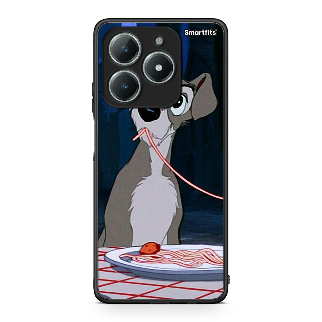 Realme C63 4G Lady And Tramp 1 Θήκη Αγίου Βαλεντίνου από τη Smartfits με σχέδιο στο πίσω μέρος και μαύρο περίβλημα | Smartphone case with colorful back and black bezels by Smartfits