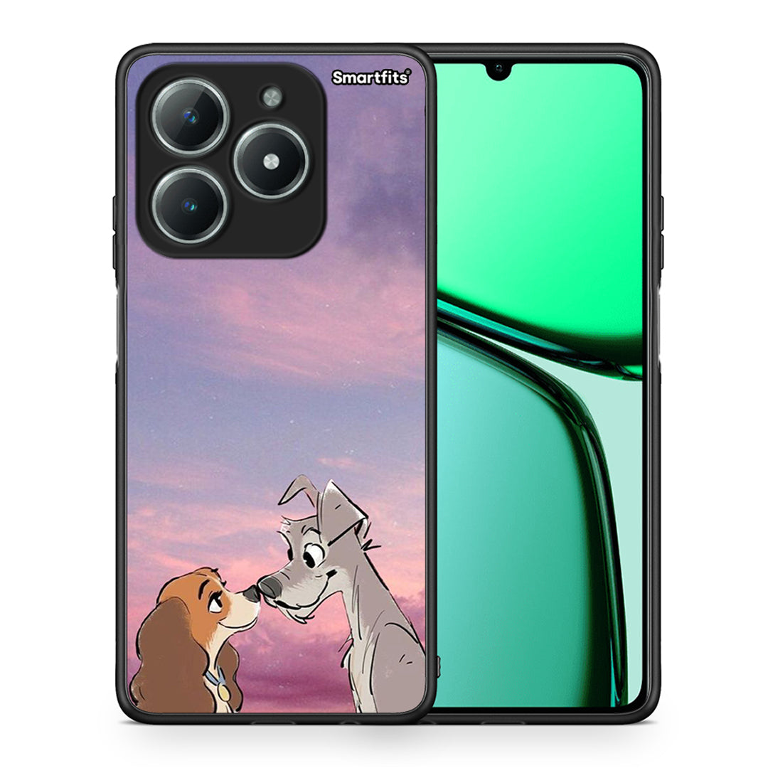 Θήκη Realme C61 Lady And Tramp από τη Smartfits με σχέδιο στο πίσω μέρος και μαύρο περίβλημα | Realme C61 Lady And Tramp case with colorful back and black bezels