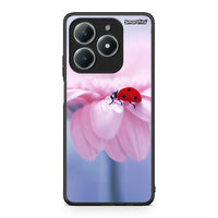 Thumbnail for Realme C61 Ladybug Flower θήκη από τη Smartfits με σχέδιο στο πίσω μέρος και μαύρο περίβλημα | Smartphone case with colorful back and black bezels by Smartfits