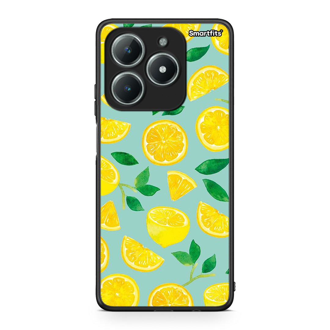 Realme C63 4G Lemons θήκη από τη Smartfits με σχέδιο στο πίσω μέρος και μαύρο περίβλημα | Smartphone case with colorful back and black bezels by Smartfits