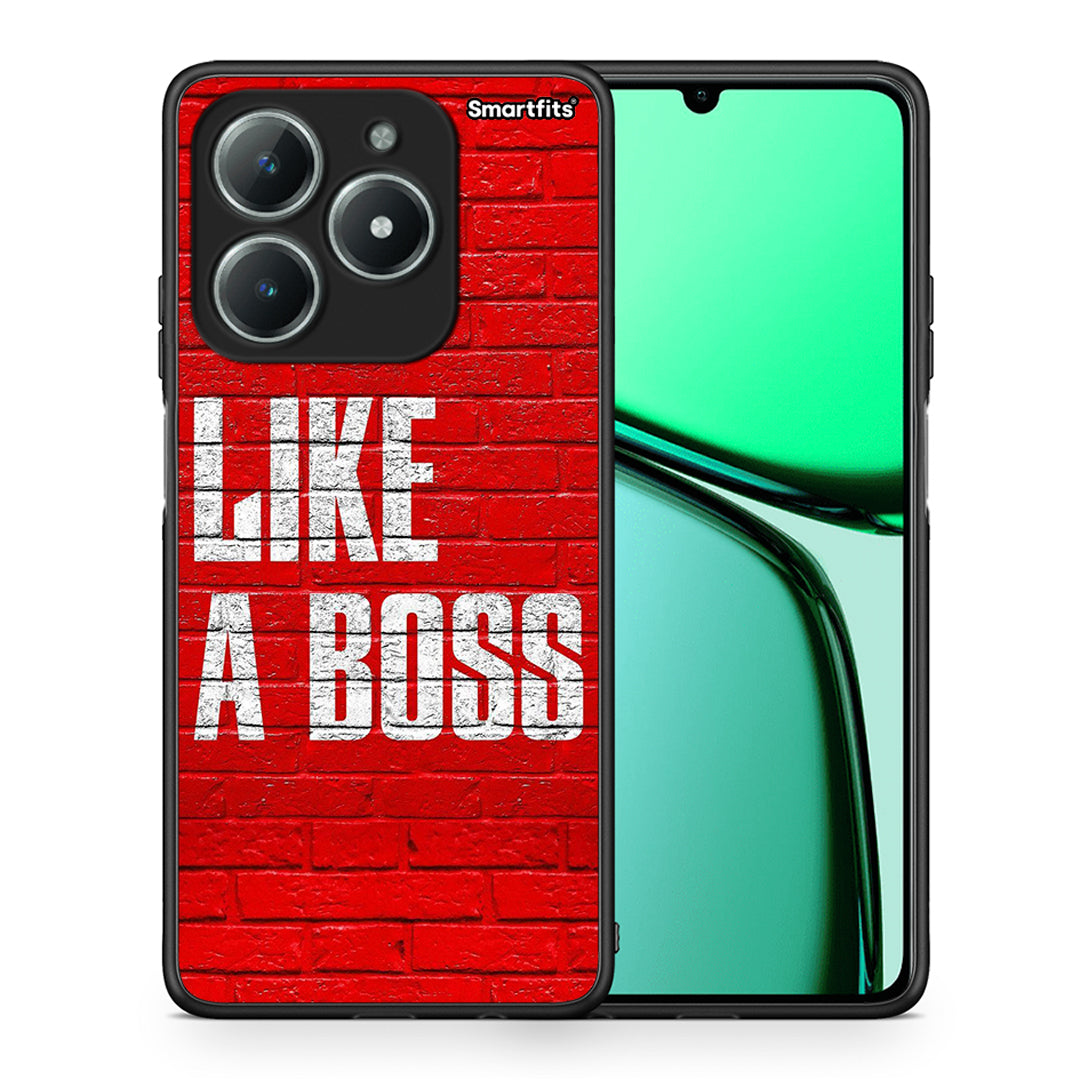 Θήκη Realme C63 4G Like A Boss από τη Smartfits με σχέδιο στο πίσω μέρος και μαύρο περίβλημα | Realme C63 4G Like A Boss case with colorful back and black bezels