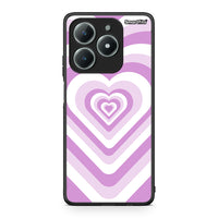 Thumbnail for Realme C61 Lilac Hearts θήκη από τη Smartfits με σχέδιο στο πίσω μέρος και μαύρο περίβλημα | Smartphone case with colorful back and black bezels by Smartfits