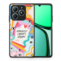 Thumbnail for Θήκη Realme C63 4G Manifest Your Vision από τη Smartfits με σχέδιο στο πίσω μέρος και μαύρο περίβλημα | Realme C63 4G Manifest Your Vision case with colorful back and black bezels