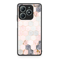 Thumbnail for 4 - Realme C61 Hexagon Pink Marble case, cover, bumper