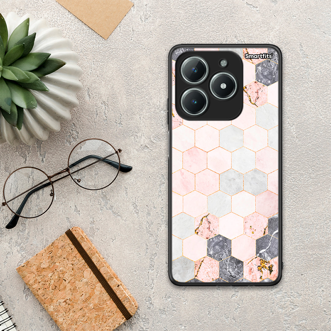 Marble Hexagon Pink - Realme C63 4G θήκη