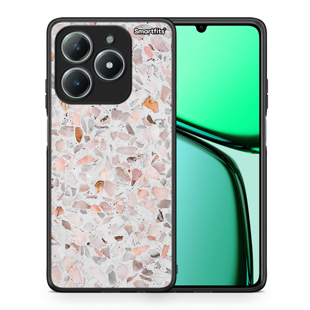 Θήκη Realme C63 4G Marble Terrazzo από τη Smartfits με σχέδιο στο πίσω μέρος και μαύρο περίβλημα | Realme C63 4G Marble Terrazzo case with colorful back and black bezels