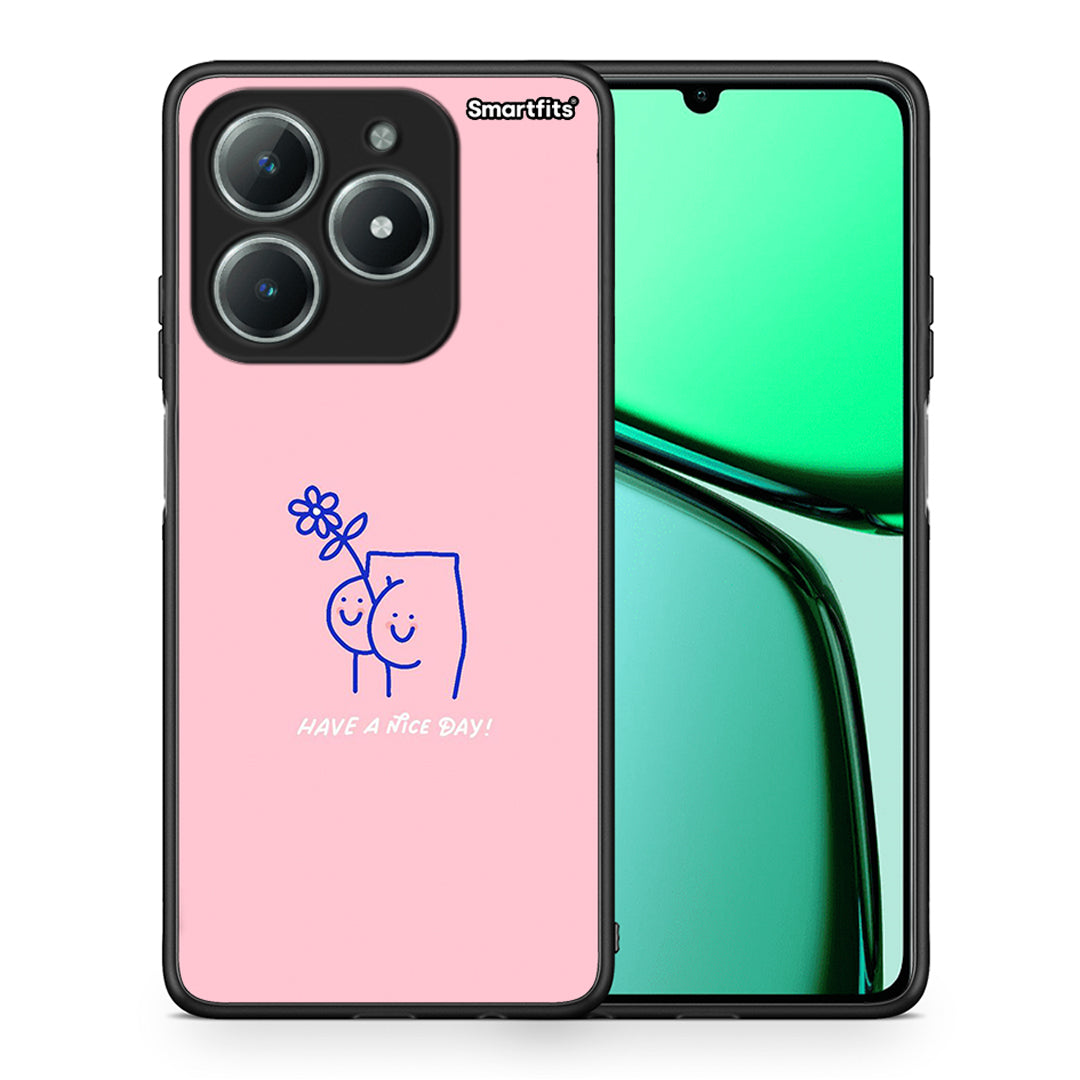 Θήκη Realme C61 Nice Day από τη Smartfits με σχέδιο στο πίσω μέρος και μαύρο περίβλημα | Realme C61 Nice Day case with colorful back and black bezels