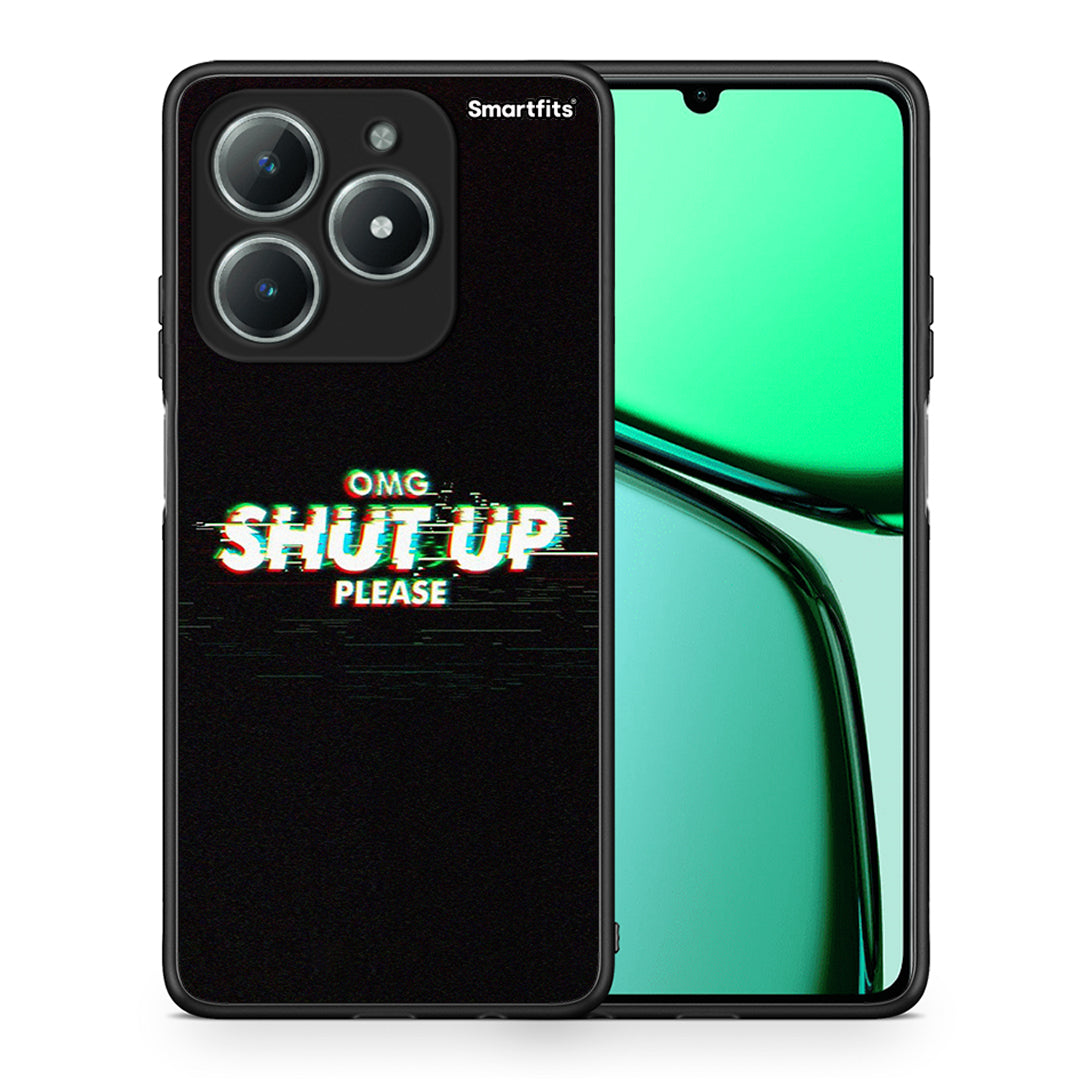 Θήκη Realme C61 OMG ShutUp από τη Smartfits με σχέδιο στο πίσω μέρος και μαύρο περίβλημα | Realme C61 OMG ShutUp case with colorful back and black bezels