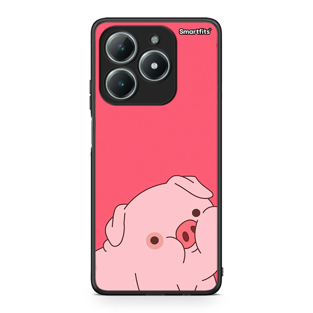 Realme C61 Pig Love 1 Θήκη Αγίου Βαλεντίνου από τη Smartfits με σχέδιο στο πίσω μέρος και μαύρο περίβλημα | Smartphone case with colorful back and black bezels by Smartfits