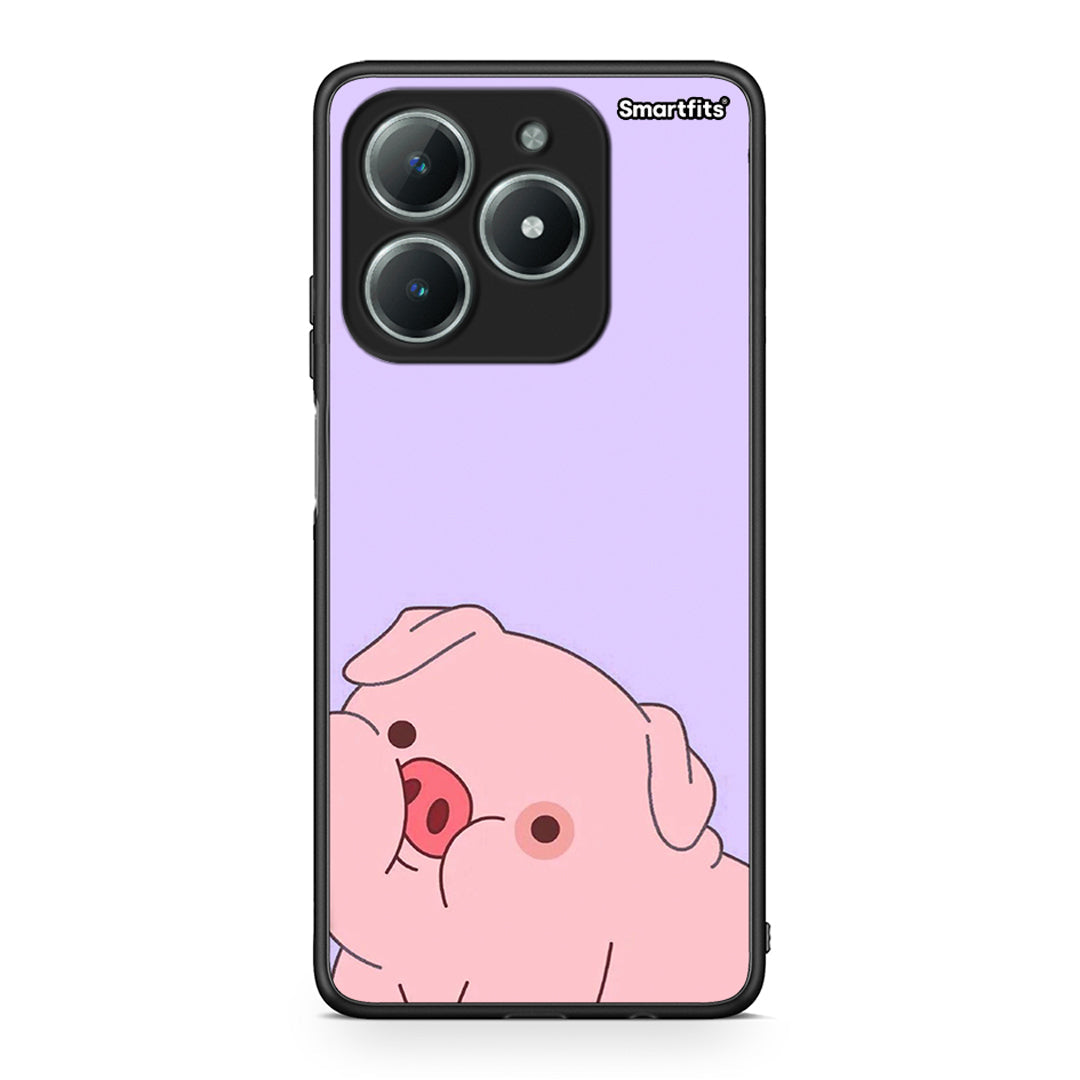 Realme C61 Pig Love 2 Θήκη Αγίου Βαλεντίνου από τη Smartfits με σχέδιο στο πίσω μέρος και μαύρο περίβλημα | Smartphone case with colorful back and black bezels by Smartfits