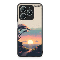 Thumbnail for Realme C61 Pixel Sunset Θήκη από τη Smartfits με σχέδιο στο πίσω μέρος και μαύρο περίβλημα | Smartphone case with colorful back and black bezels by Smartfits