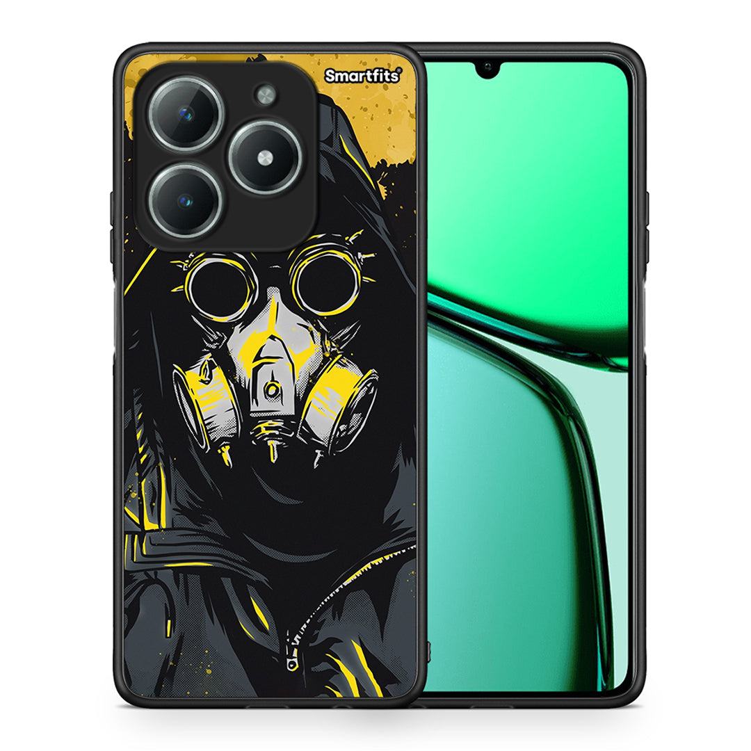 Θήκη Realme C63 4G Mask PopArt από τη Smartfits με σχέδιο στο πίσω μέρος και μαύρο περίβλημα | Realme C63 4G Mask PopArt case with colorful back and black bezels