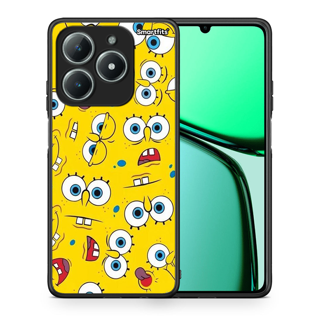 Θήκη Realme C63 4G Sponge PopArt από τη Smartfits με σχέδιο στο πίσω μέρος και μαύρο περίβλημα | Realme C63 4G Sponge PopArt case with colorful back and black bezels